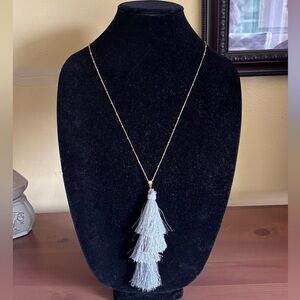 Elegant Tassel Necklace in Silver and Gold